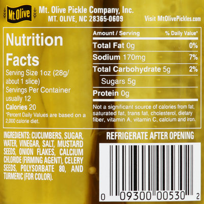 Mt. Olive Simply Pickles Bread & Butter Sandwich Stuffers Pickles 16 fl. oz. Jar