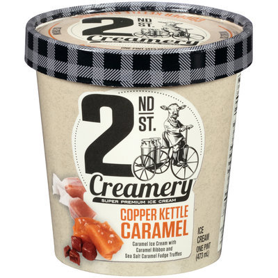2nd St. Creamery™ Copper Kettle Caramel Ice Cream 1 pt. Cup