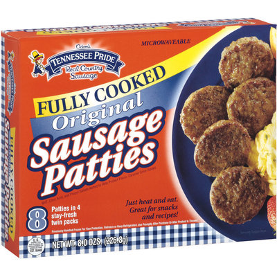Tennessee Pride Fully Cooked Original Patties 8 Oz Sausage 8 Ct Box