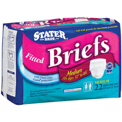 Stater Bros. Medium W/Omni-Odor Guard Protection Fitted Briefs 22 Ct Bag