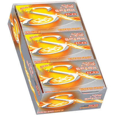 Stride Spark Kinetic Fruit 14 Pieces Sugarfree Gum 12 Pk Tray