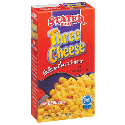Stater Bros. Three Cheese W/Mini Pasta Shells & Cheese Dinner 7.25 Oz Box