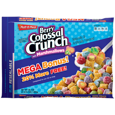 Malt-O-Meal® Berry Colossal Crunch® Cereal with Marshmallows 38.4 oz. ZIP-PAK®