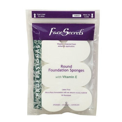 Face Secrets Round Foundation Sponges w/Vitamin E