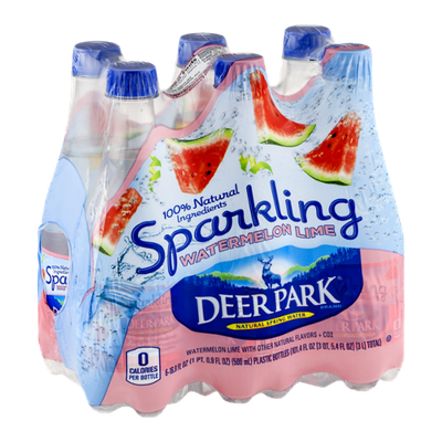 Deer Park Natural Spring Water Sparkling Watermelon Lime - 6 CT