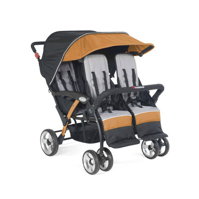 Foundatons Worldwide Foundations Quad Sport 4-passenger Stroller in Orange