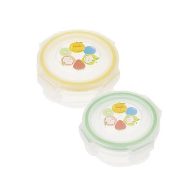 Innobaby Round Food Storage Container, 2 Pack, Stage 1, Yellow/Green