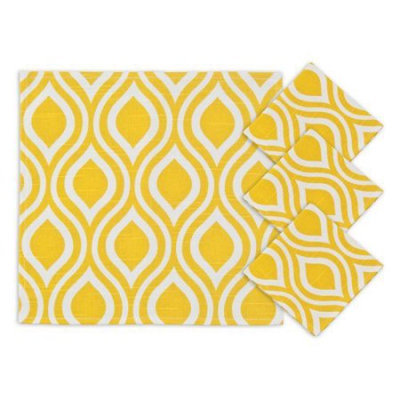 Chooty & Co. Nichole Corn Yellow 12.5-inch Napkins (Set of 4)