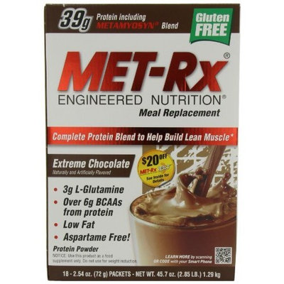 MET-Rx Meal Replacement Powder - Extreme Chocolate, 2.54-Ounce,18 Count