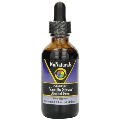 NuNaturals Nustevia Vanilla Alcohol Free Stevia Glass Bottle Liquid, 2-Ounce