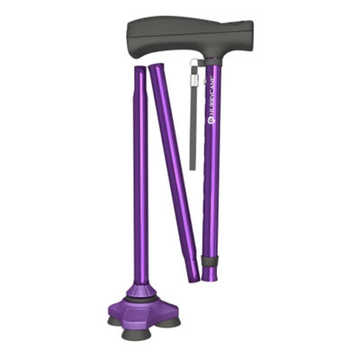 HurryCane Freedom Edition Folding Standing Cane, Pathfinder Purple, 1 ea