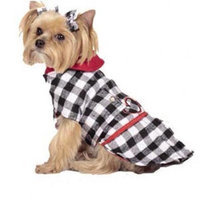 Max's Closet Buffalo Plaid Dog Coat in Black/White Size: Medium
