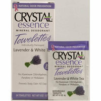 Crystal Essence Mineral Deodorant Towelettes Lavender and White Tea 24 Towelettes