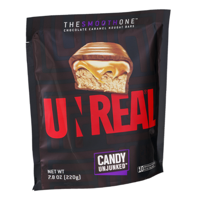 Unreal Candy Unjunked The Smooth One Chocolate Caramel Nougat Bars - 10 CT