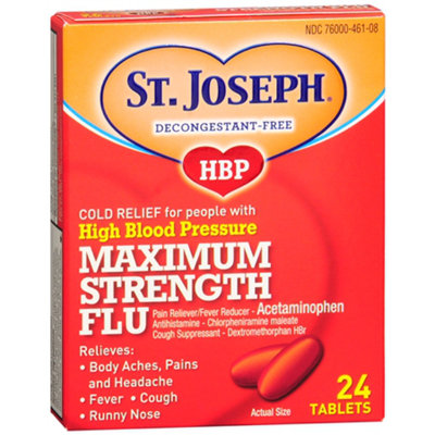 St. Joseph High Blood Pressure Maximum Strength Flu Tablets