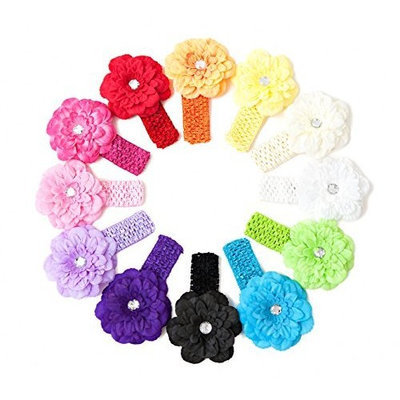 Ema Jane - Peony Flower Hair Clips with Crochet Headbands