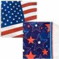 DTSC Patriotic American Flag and Red White Blue Napkin Set - 14 Paper Plates 20 Napkins