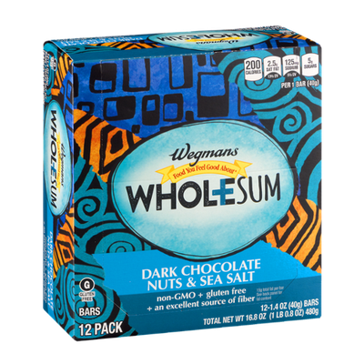 Wegmans Food You Feel Good About Wholesum Dark Chocolate Nuts & Sea Salt Bar