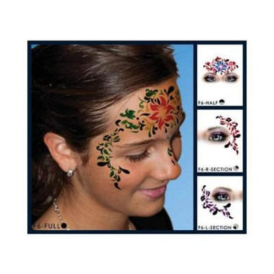 European Body Art Hawaiian Flower Face Paint Stencil Template Airbrush Halloween