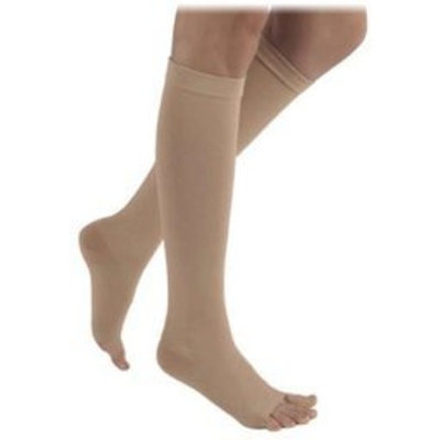 Sigvaris 500 Natural Rubber 40-50 mmHg Open Toe Unisex Thigh High Sock with Waist Attachment Size: L3, Leg: Right