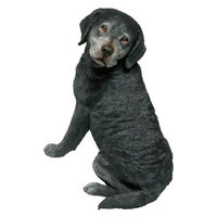 Sandicast Original Size Labrador Retriever Sculpture in Black