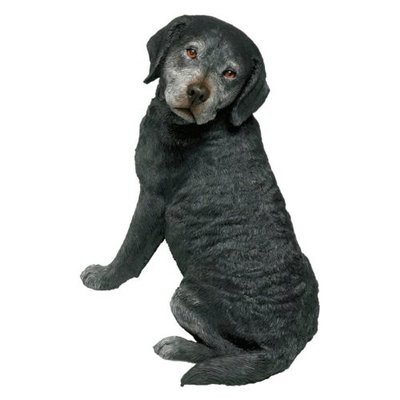 Sandicast Original Size Labrador Retriever Sculpture in Black