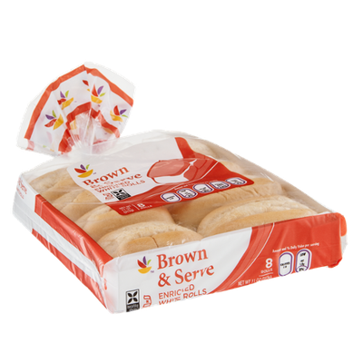 Ahold Brown & Serve Enriched White Rolls - 8 CT