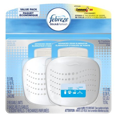 Febreze Clean Zest Stick and Refresh Reusable Air Fresheners 2 ct