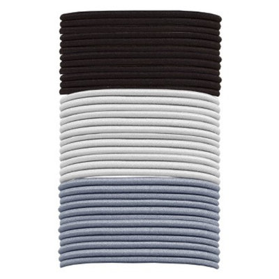 Gimme Clips Gimme Basics Long Thick Hair Elastics - Black/White/Grey (36 Count)