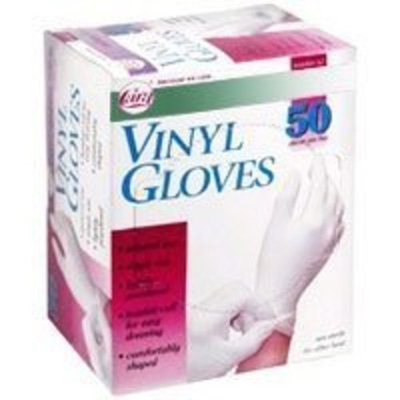 CARA INC Cara Vinyl gloves fits either hands, Non-sterile, large, 8 1/2 to 9 - 50 ea