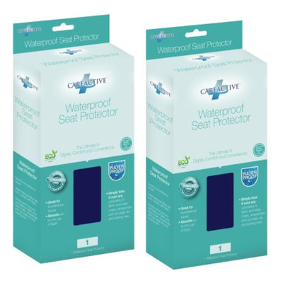 CareActive Quilted Waterproof Reusable Incontinence Seat Protector, Blue, 2 Pack, 1 ea