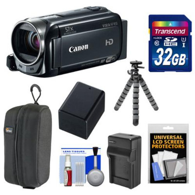 Canon Vixia HF R50 8GB 1080p HD Wi-Fi Digital Video Camcorder with 32GB Card + Battery & Charger + Case + Flex Tripod + Kit