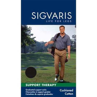 Sigvaris Cushioned Cotton 15-20mmHg Closed Toe Men's Sock Size: A (6.5-8.5), Color: Black 99