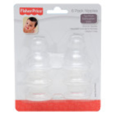 Fisher Price 6 Pack Silicone Nipples Medium Flow BPA Free