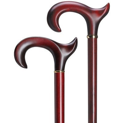 Harvy Men Handsome Derby Burgundy Maple Cane -Affordable Gift! Item #DHAR-9765400