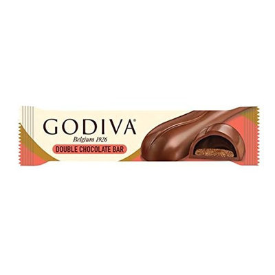 GODIVA Chocolatier Godiva Double Chocolate Bar 1.2 oz / 36 g 12 ct Layer of Cocoa Biscuit & Chocolate Ganache