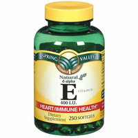 Spring Valley Vitamin E 400 I.U. D-Alpha Softgels Dietary Supplement 250 ct