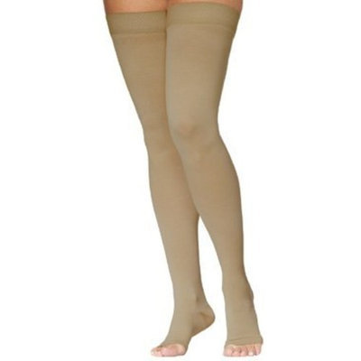 Sigvaris Access 972NMSO66 20-30 mmHg Unisex Open Toe Thigh Highs, Crispa, Medium-Short