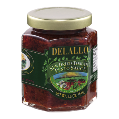 Delallo Sun Dried Tomato Pesto Sauce with Olive Oil and Basil