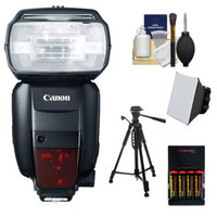 Canon Speedlite 600EX-RT Flash with Tripod + Soft Box + Batteries & Charger + Kit for EOS EOS 6D, 70D, 5D Mark II III, Rebel T3, T3i, T4i, T5, T5i, SL1 Cameras