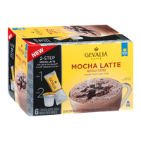 Gevalia Kaffe 2-Step Espresso Coffee Cups & Froth Packets Mocha Latte - 6 PK