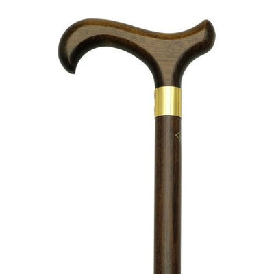 Harvy Men Handsome Derby Cane Walnut Finish Shaft -Affordable Gift! Item #DHAR-9004707