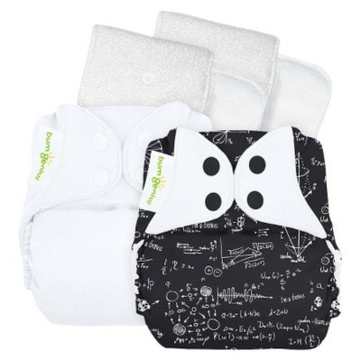 Bum Genius bumGenius 4.0 Snap Reusable Diapers - White Multicolored (2 Pack)