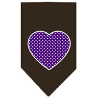 Ahi Purple Swiss Dot Heart Screen Print Bandana Cocoa Large