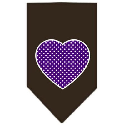 Ahi Purple Swiss Dot Heart Screen Print Bandana Cocoa Large