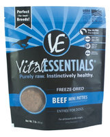 Vital Essentials Canne Freeze Dried Mini Pet Beef Patties Entree