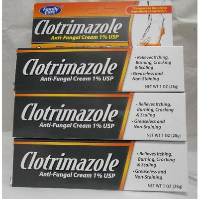 Family Care Clotrimazole Anti Fungal Cream, 1% USP Compare to Lotrimin (Pack of 3)