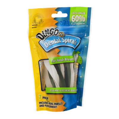 Dingo Dental Spirals For All Dogs Parsley And Peppermint - 7 CT