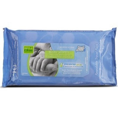 PDI Nice 'N Clean Baby Wipes Soft-packs with Aloe, Unscented, Case of 6/80s (480 ct)