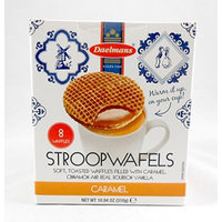 Daelmans Dutch Stroopwafels Wafers Filled with Caramel, Cinnamon, and Real Bourbon Vanilla 10.94 Oz. Gift Box